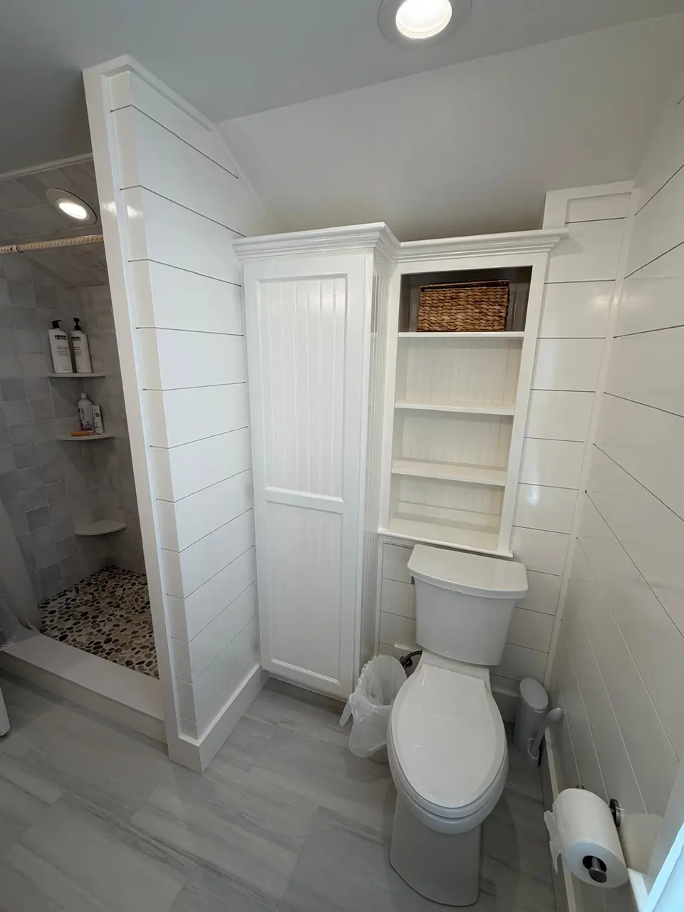 Completed bathroom remodel on Cape Cod by COSTA LVM Home Service