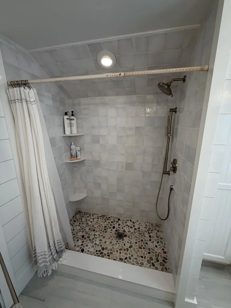 Completed bathroom remodel on Cape Cod by COSTA LVM Home Service
